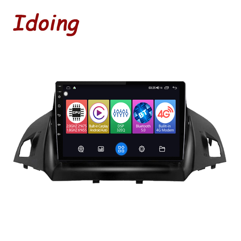 Idoing 9inch Car Android Auto Carplay Radio  Video Player Navigation GPS For Ford Kuga 2 Escape 3 2012-2019 Head Unit Plug And Play  Android No 2din 2 din dvd Car Intelligent System