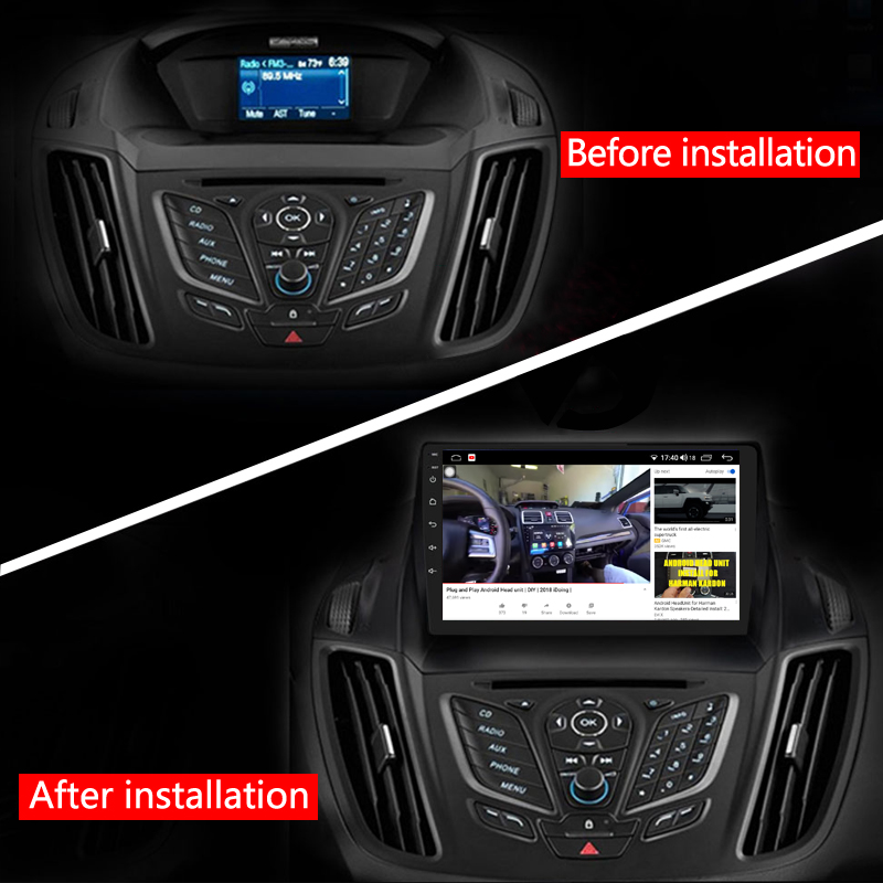 Idoing 9inch Car Android Auto Carplay Radio  Video Player Navigation GPS For Ford Kuga 2 Escape 3 2012-2019 Head Unit Plug And Play  Android No 2din 2 din dvd Car Intelligent System