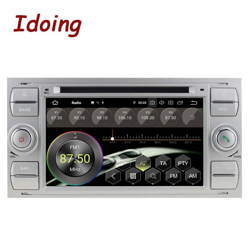 Idoing 7INCH 2 din Andriod10 Car Radio DVD Multimedia Player PX6 4G+64G Head Unit For Ford Mondeo Focus 2 MAX IPS GPS Navigation DVD