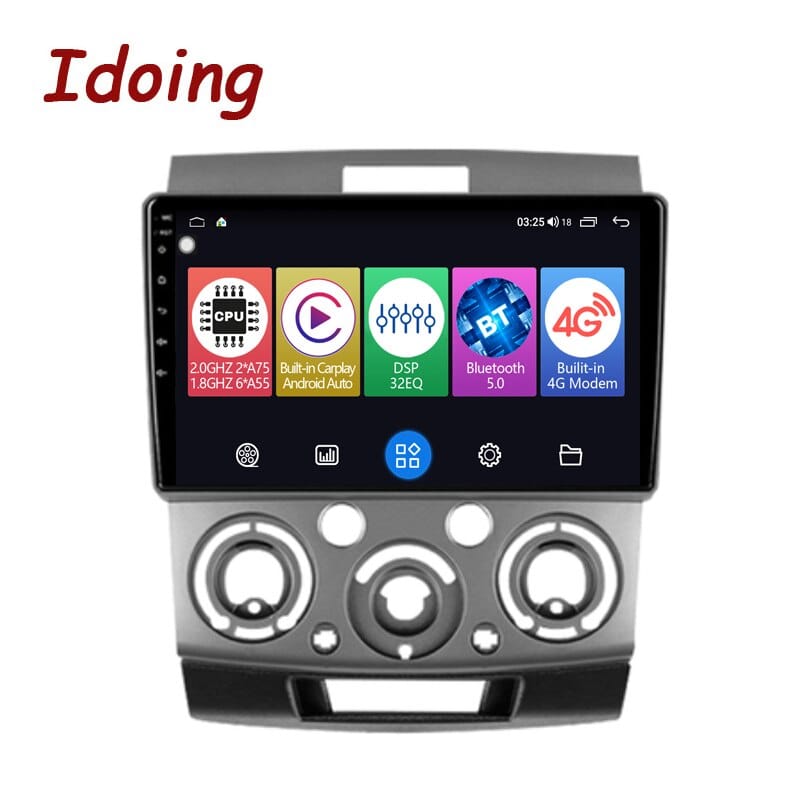 Idoing 9"Car Android Auto Carplay Radio GPS For Ford Ranger 2 Everest 2 For Mazda BT-50 J97M 2006-2011 Head Unit Plug And Play