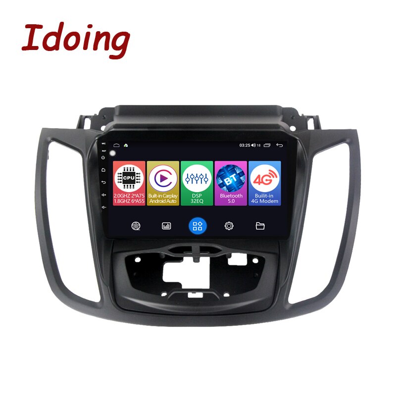 Idoing 9&quot;Car Android Auto Carplay Radio Player Navigation GPS For Ford C-Max Kuga 2 Escape 3 2012-2019Head Unit Plug And Play