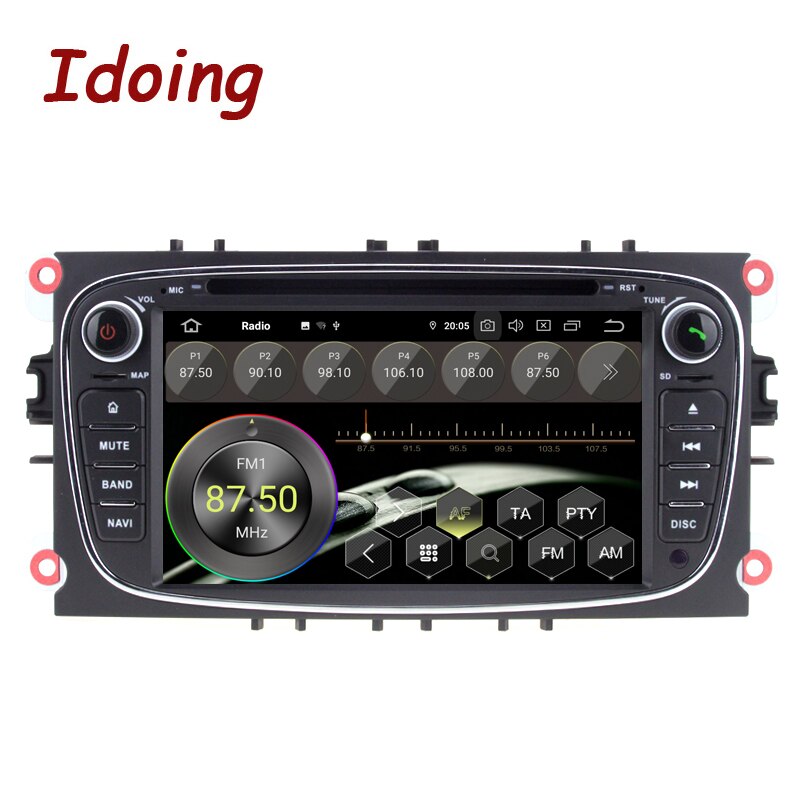 Idoing 7inch 2 din Andriod Car Radio DVD Multimedia Player For Ford Focus Mondeo 2007-2010 PX6 4GB+64G Head Unit DSP GPS Navigation