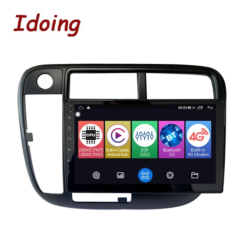 Idoing 9"Car Stereo Android Auto Carplay Radio Player Navigation GPS For Honda Civic 1998 1999 2000 Head Unit Plug And Play DSP