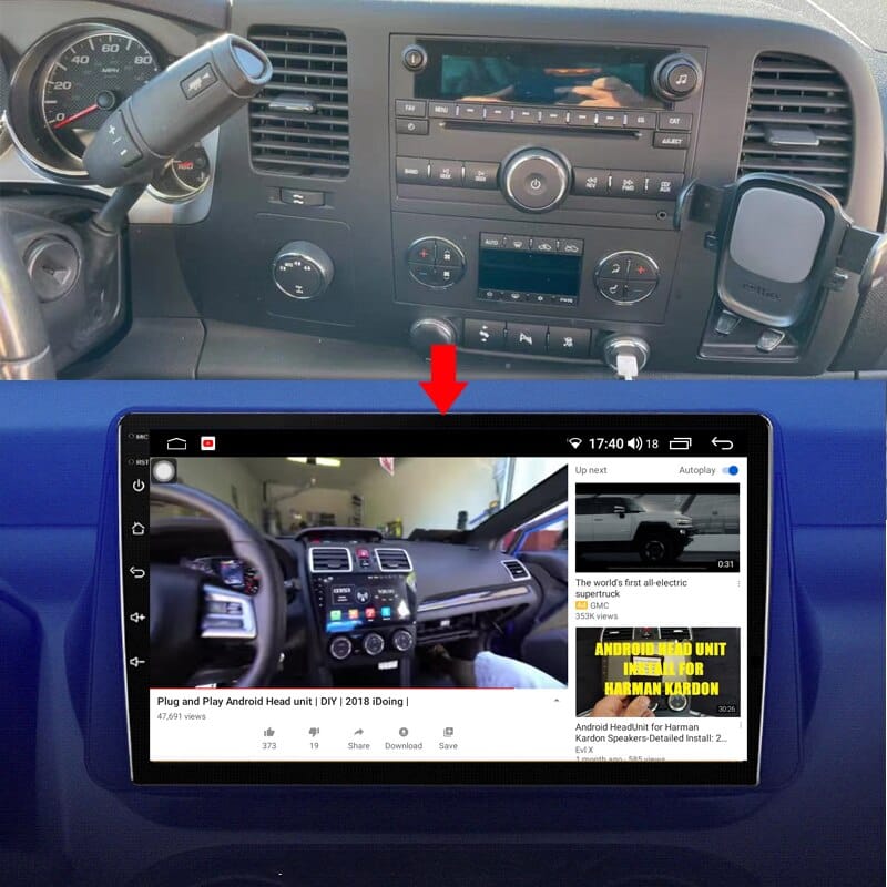 Idoing10.2"Car Androidauto Carplay Radio Player For Silverado/Tahoe/Suburban/Enclave/GMC Yukon/Sierra/Hummer H2 GPS Head Unit
