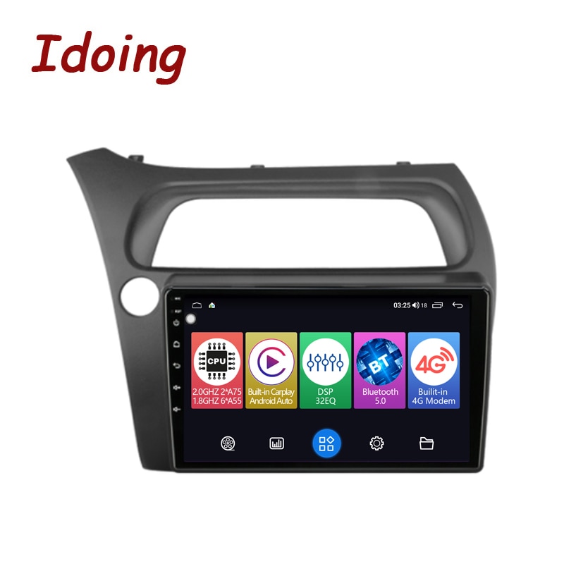 Idoing 9&quot;Android Auto Car Radio Media Player For Honda Civic Hatchback 2006-2012 GPS Navigation Carplay Head Unit Plug And Play