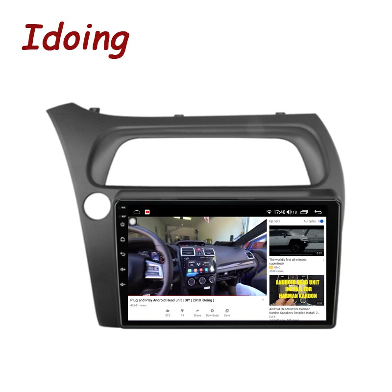 Idoing 9 inch Android Auto Car Radio Media Player For Honda Civic Hatchback 2006-2012 GPS Navigation Carplay Head Unit Plug And Play
