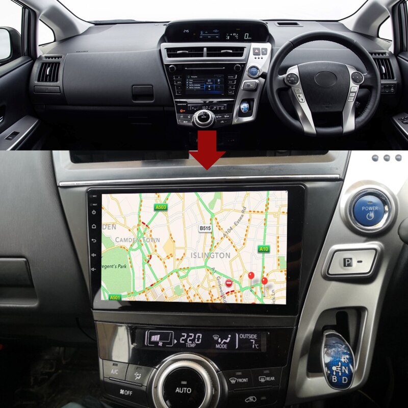 Idoing Car AndroidAuto Carplay Radio Player For Toyota Prius Plus V Alpha LHD RHD 2012-2017 Head Unit Plug And Play Navi GPS