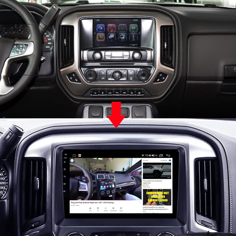 Idoing 10.2 inch Car Androidauto Carplay Radio Player For Silverado/Tahoe/Suburban/Enclave/GMC Yukon/Sierra/Hummer H2 GPS Head Unit-1413