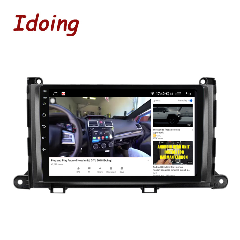 Idoing 9 Car Android Autoradio Carplay Midia Player For Toyota Sienna 3 XL30 2010-2014 GPS Navigation Head Unit Plug And Play