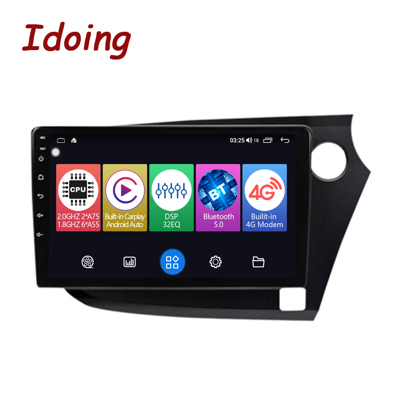 Idoing Car Stereo Android Auto Carplay Radio Player Navigation GPS For Honda Insight 2 LHD RHD 2009-2014 Head Unit Plug And Play