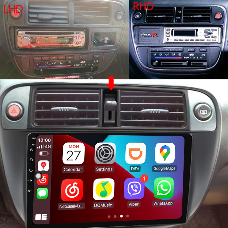 Idoing Car Stereo Android Auto Carplay Radio Player Navigation GPS For Honda Insight 2 LHD RHD 2009-2014 Head Unit Plug And Play-0848
