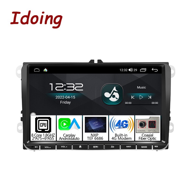 Idoing 9&quot;8G+128G Android Auto For VW Universal Jetta Golf Touran Passat Eos Octavia Car Radio Multimedia Player GPS Navigation