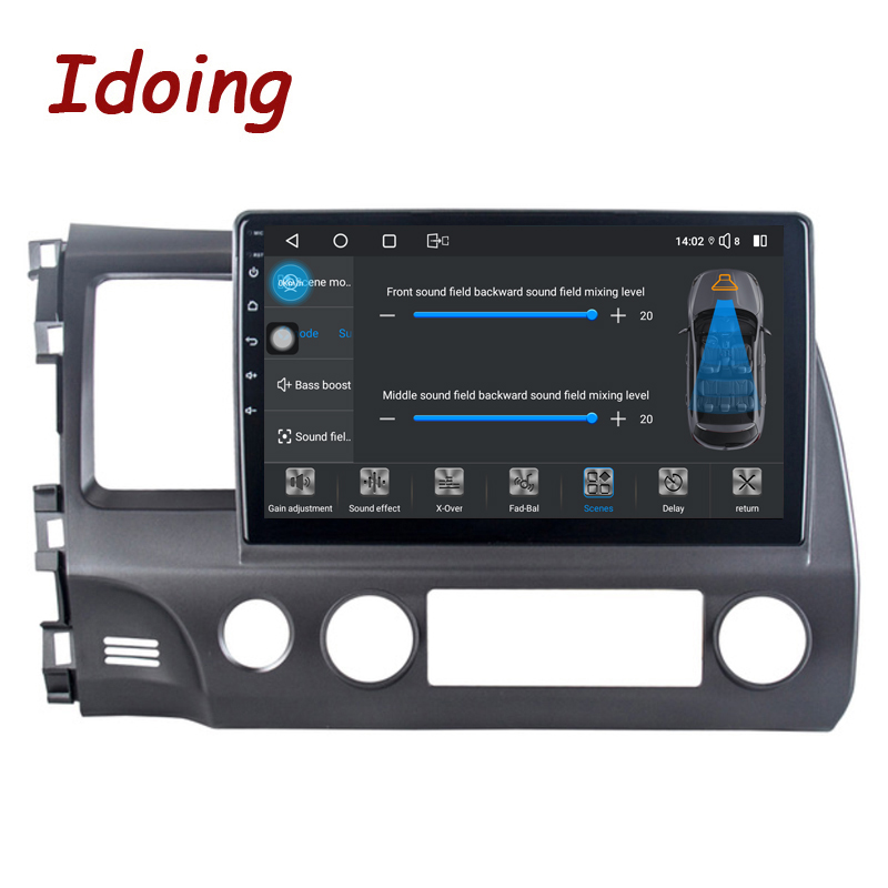 Idoing Qualcomm Android Car Radio Player GPS Navigation For Honda Civic8 FK FN FD 2005-2012 CarplayAuto Bluetooth Head Unit DTS