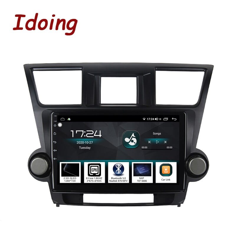 Idoing 10.2"Car Android Autoradio Player Navigation GPS For Toyota Highlander 2 XU40 2007-2014 Head Unit Intelligent System DSP