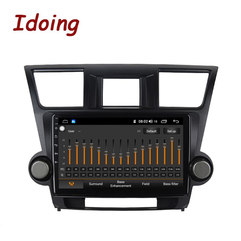 Idoing 10.2inch Car Android Autoradio Player Navigation GPS For Toyota Highlander 2 XU40 2007-2014 Head Unit Intelligent System DSP