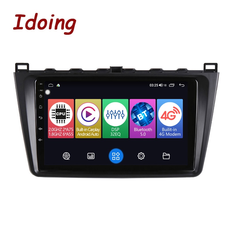Idoing 9inch Car Radio Android Auto Carplay Video Audio Player For Mazda 6 II Ultra 2007-2012 Head Unit Plug And Play Navigation GPS
