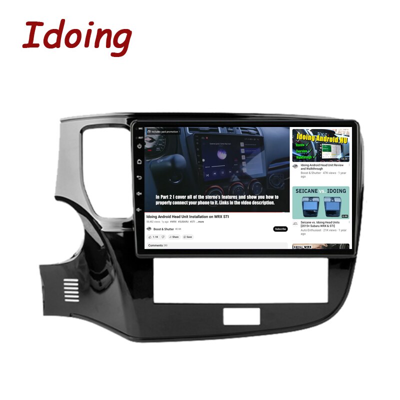Idoing Car Video Player Navigation GPS Head Unit  For Mitsubishi Outlander 3 III GF0W GF0W GG0W 2018-2021 Car Intelligent System