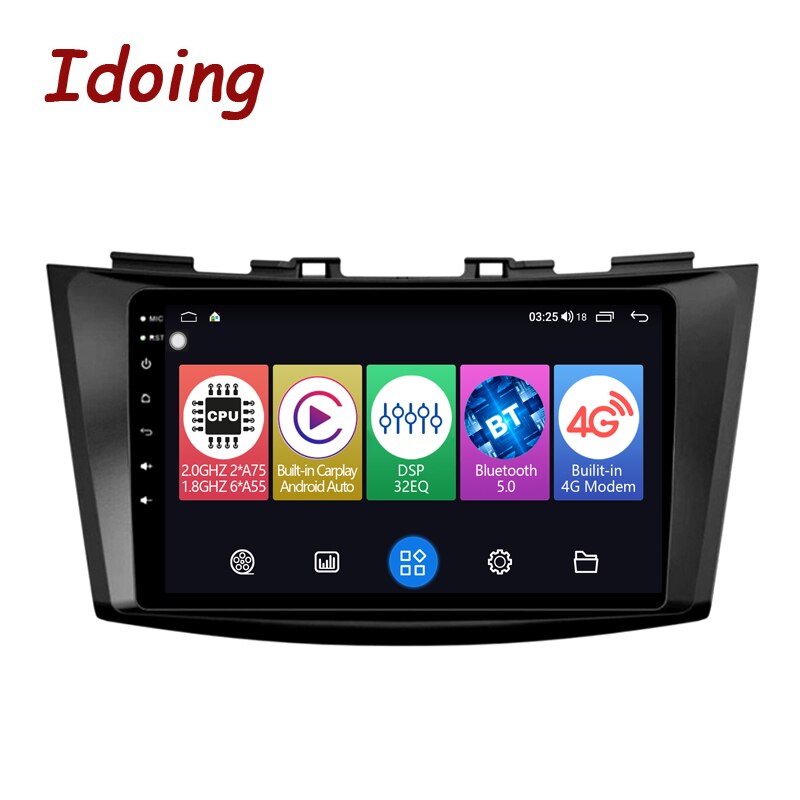 Idoing 9&quot;Head Unit Car Stereo Multimedia Player For Suzuki Swift 4 2011-2017 Navigation GPS Carplay Android Auto Plug And Play