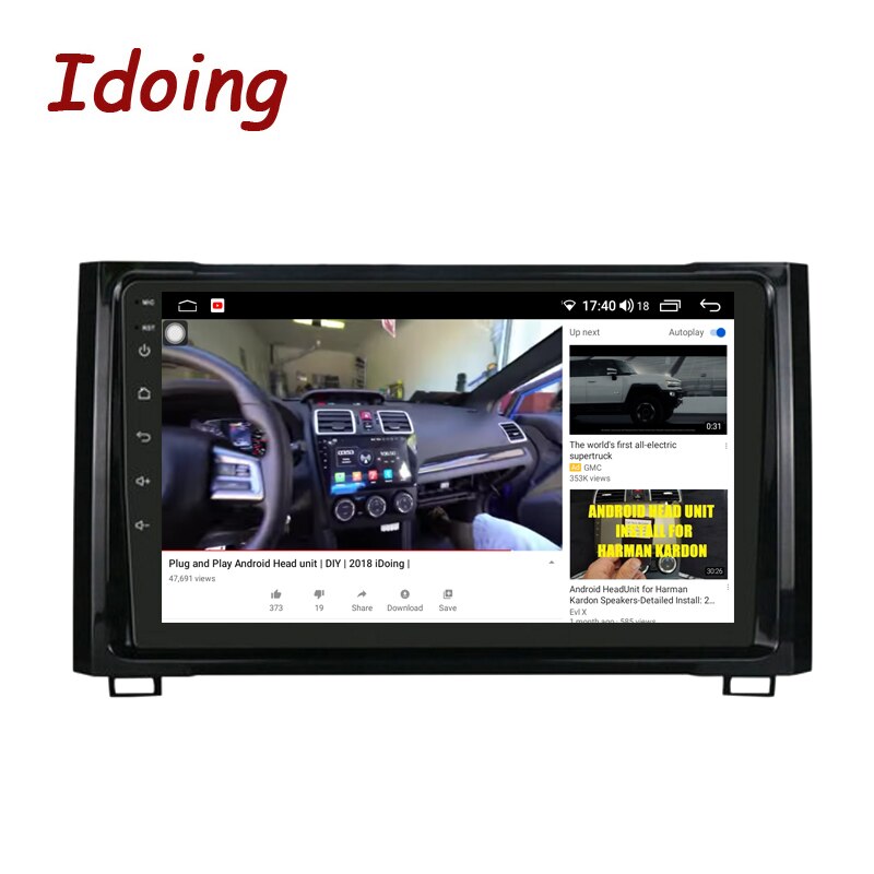 Idoing 9inch Android Head Unit 8G+128G For Toyota Tundra XK50 2013-2020 Car Radio Multimedia Video Player Navigation Stereo GPS