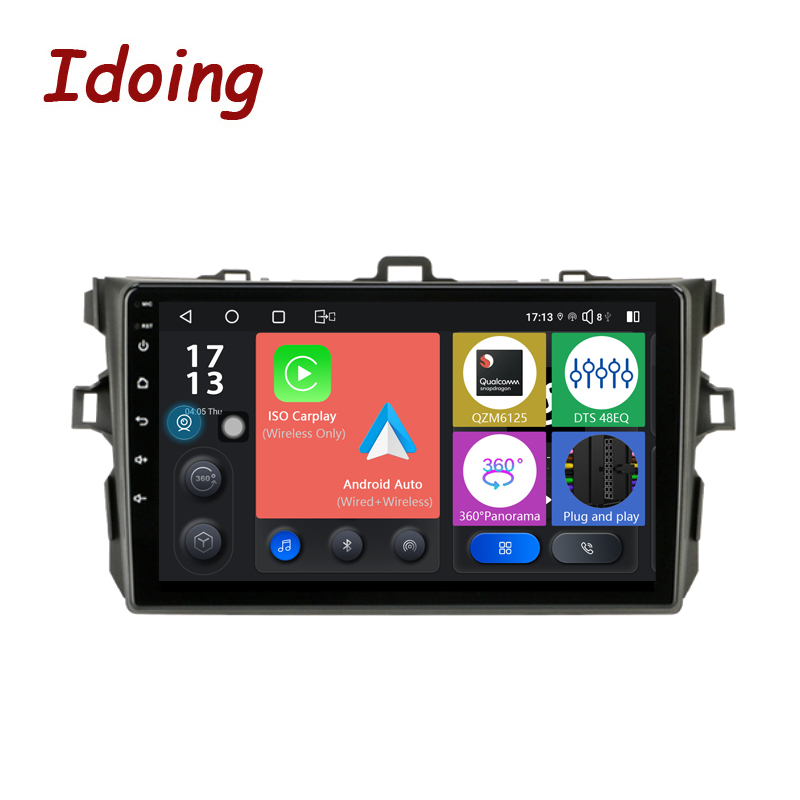 Idoing 9inch Android Car Stereo Radio Multimedia Video Player Head Unit For Toyota Corolla 10 E140 E150 2006-2013 Navigation GPS No 2din 360°Panorama