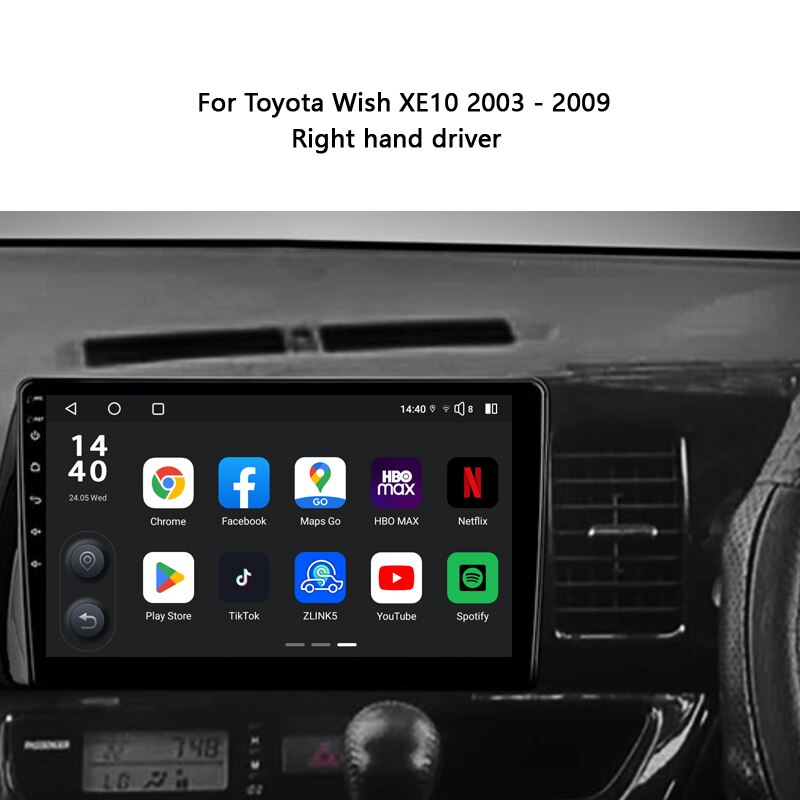 Idoing 10.2 inch Car Stereo Android Radio Head Unit Multimedia Player For Toyota Wish XE10 2003 2009 Right/Left Hand Drive GPS Navigation
