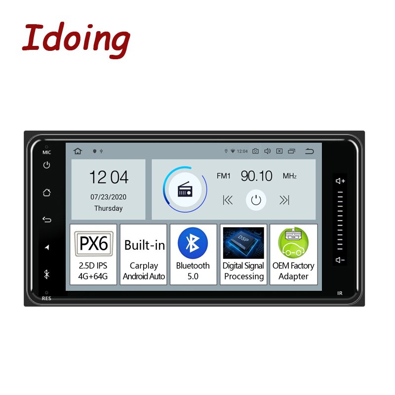Idoing 7&quot;Android PX6 2.5D IPS For Toyota Universal Car Radio Multimedia Player GPS Navigation Built in Carplay Auto No 2 DIN DVD| |   - AliExpress