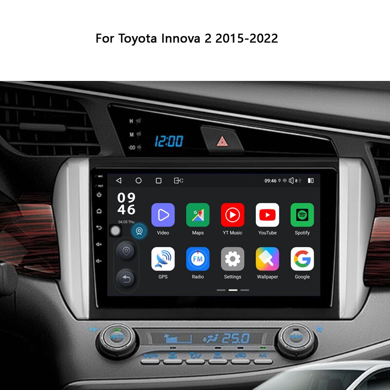 Idoing Car Android Stereo Radio Multimedia Player 2K For Toyota Innova 2 2015-2022 DTS Heat Unit Navigation GPS Audio No2din