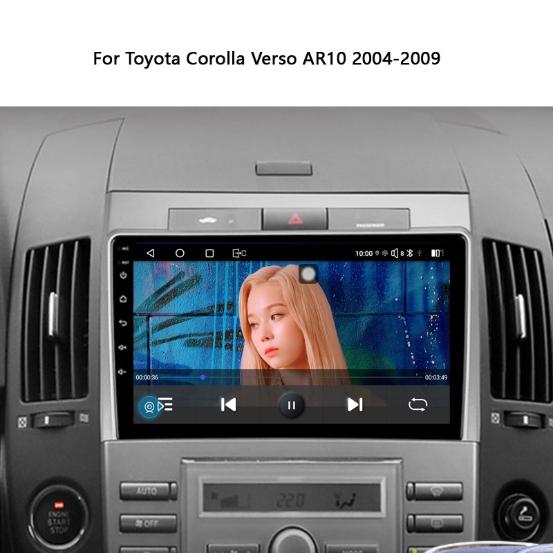 Idoing 9 inch Car Stereo Android Radio Multimedia Player Head Unit 2K For Toyota Corolla Verso AR10 2004-2009 Navigation GPS No 2din