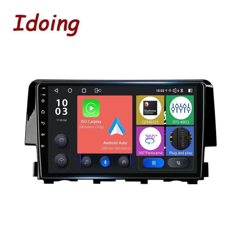 Idoing 9 inch Car Android Stereo Head Unit For Honda Civic 10 FC FK 2015-2020 Radio Multimedia Video Player Navigation GPS No 2din