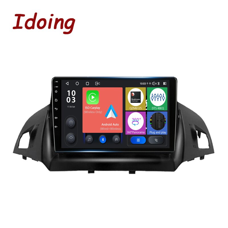 Idoing 9 INCH Car Stereo Android Radio Multimedia Player For Ford Kuga 2 Escape 3 2012-2019 Audio Navigation GPS Head Unit 8G+128G
