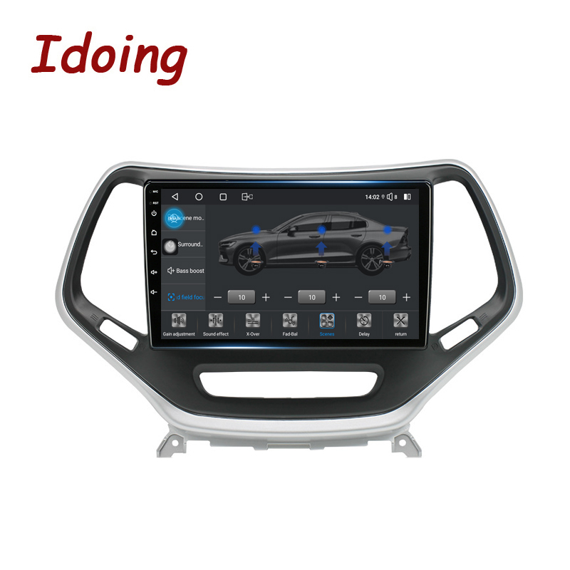 Idoing10.2inch Head Unit For Jeep Cherokee 5 KL 2014-2018 Car Radio Multimedia Video Player GPS Navigation Android No 2din 2 Din DVD