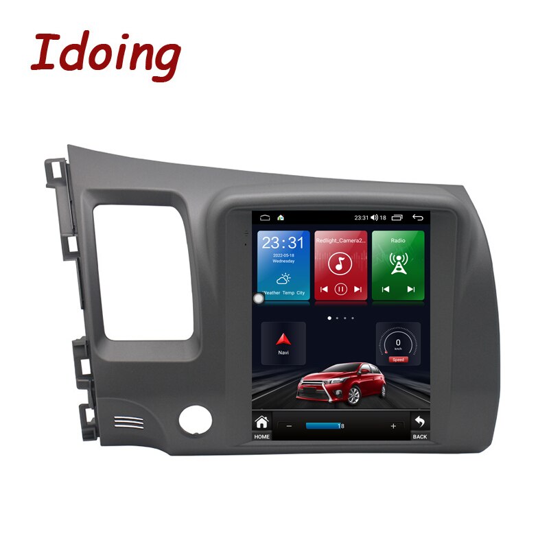 Idoing Car Stereo Android Player For Honda Civic 8 FK FN FD 2005 2012 Tesla Style GPS Navigation Carplay Autoradio Head Unit