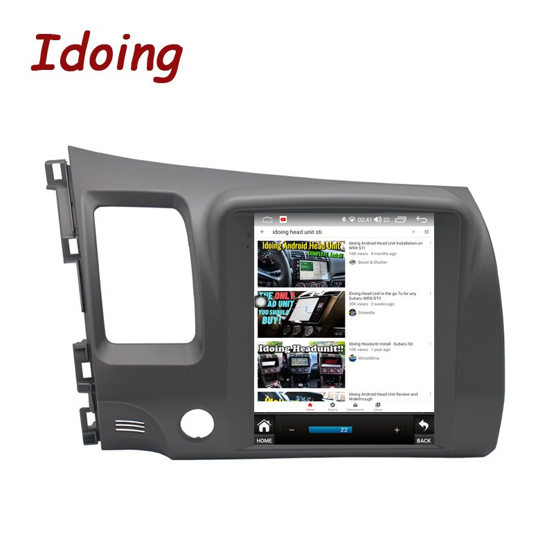 Idoing Car Stereo Android Player For Honda Civic 8 FK FN FD 2005-2012 Tesla Style GPS Navigation Carplay Autoradio Head Unit