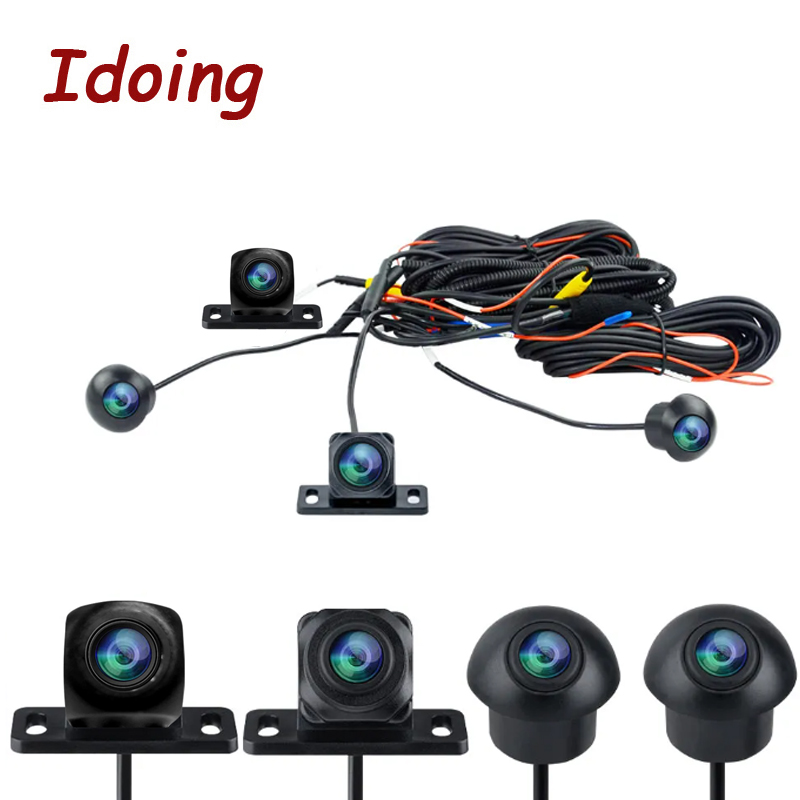 4PCS 360 Car Camera 1080P Panoramic Surround View Right+Left+Front+ Rear View Camera System for Idoing Android Auto Radio