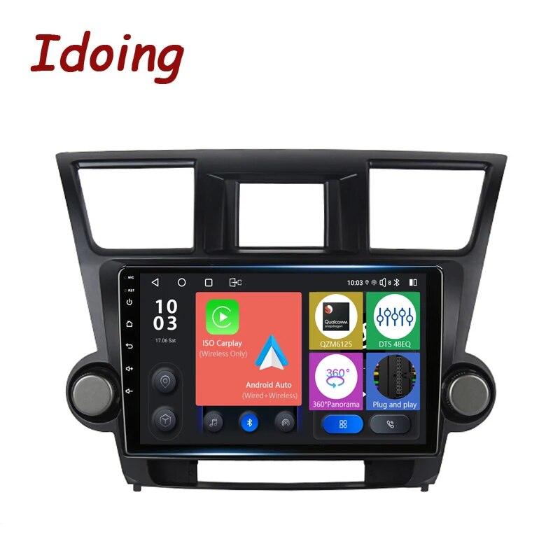 Idoing10.2"Android Stereo Head Unit For Toyota Highlander 2 XU40 2007-2013Car Radio Multimedia Video Player Navigation Audio GPS