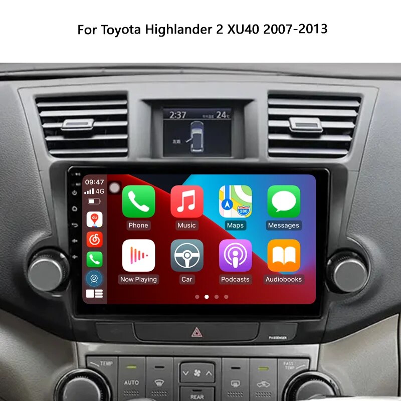 Idoing10.2"Android Stereo Head Unit For Toyota Highlander 2 XU40 2007-2013Car Radio Multimedia Video Player Navigation Audio GPS