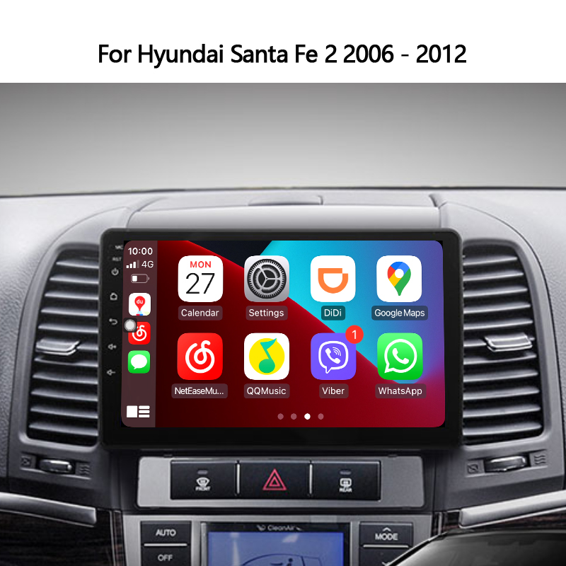 Idoing Android Stereo Head Unit For Hyundai Santa Fe 2 2006-2012 Car Radio Multimedia Player Navigation GPS Built-in Carplay No 2din DVD 8G+128G