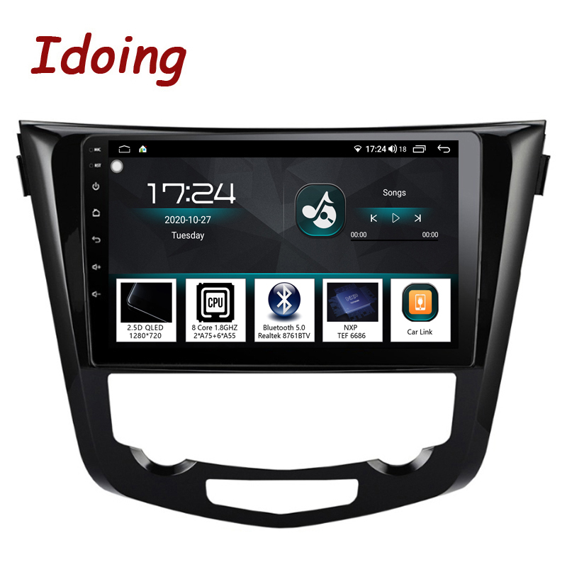 Idoing 10.2"Car Android Radio Multimedia Player For Nissan X-Trail Qashqai 2014-2017 64G GPS Navigation Head Unit Plug And Play