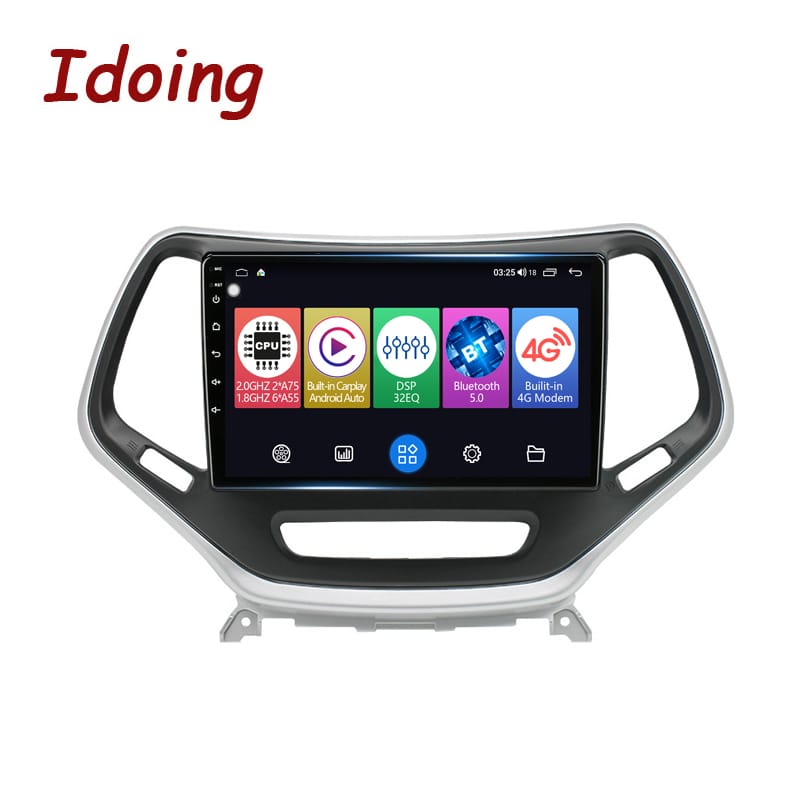 Idoing 10.2inch Head Unit For Jeep Cherokee 5 KL 2014-2018 Car Radio Multimedia Video Player GPS Navigation Android No 2din 2 Din DVD