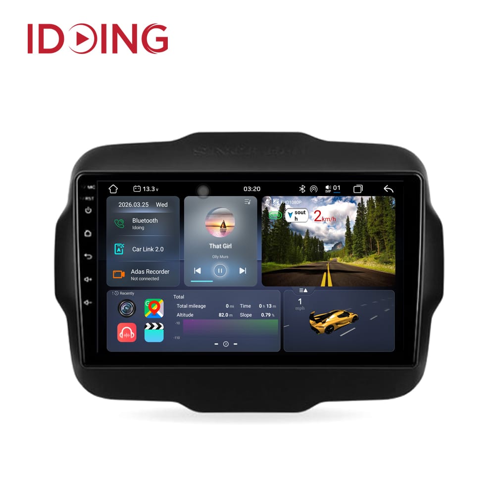 Idoing 9 inch Car Radio Android Auto Multimedia Player For Jeep Renegade 2014-2018 Navigation GPS Head Unit Carplay 6G+128G No 2din DVD