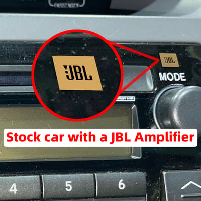 Stock car with a JBL Amplifier