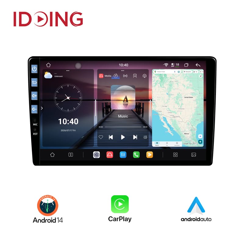 Idoing 10.2inch Android 14 Radio Head Unit For Chevrolet Silverado Tahoe Suburban Enclave GMC Yukon Sierra Dodge Ram Hummer H2 Car Radio Multimedia Video Player Navigation GPS Carplay Android Auto