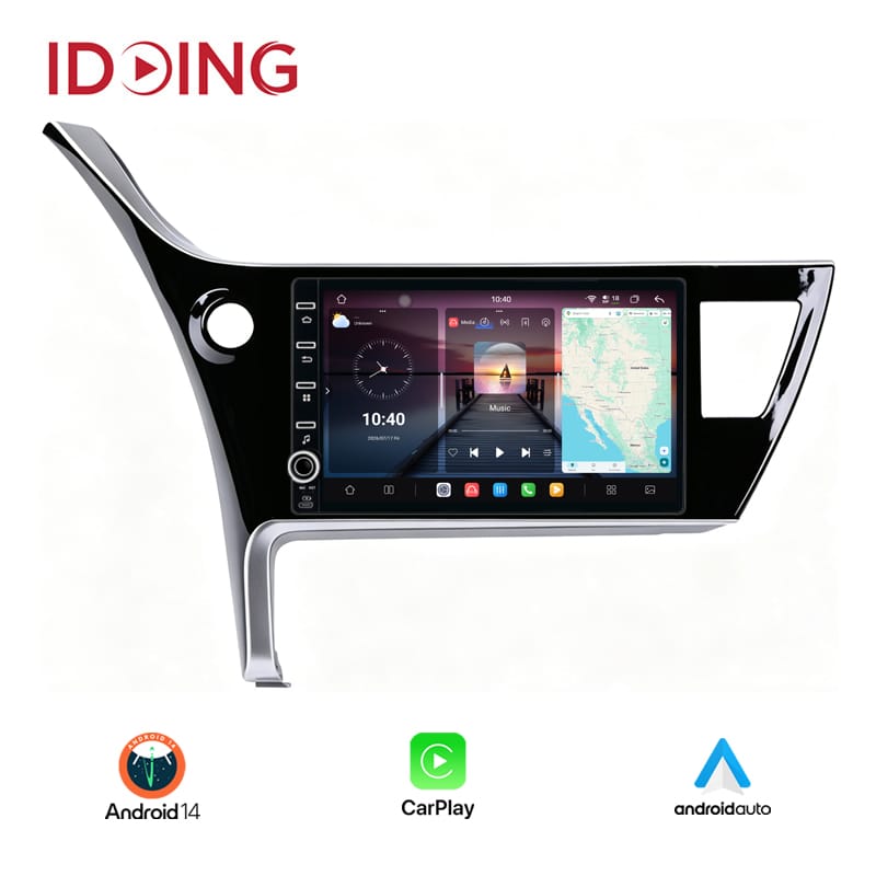 Idoing 9inch Android 14 Radio Head Unit For Toyota Corolla 2017 2018 Wireless Carplay Android Auto Car Radio Multimedia Video Player Navigation Stereo GPS