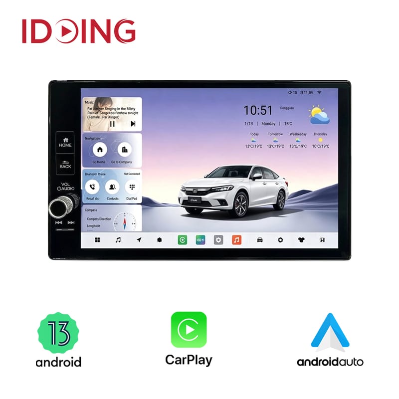 Idoing 11.5inch Android 13 Radio Head Unit 6GB+128GB For Honda Civic 2022-2026 Wireless Carplay Android Auto Car Audio Stereo Radio Multimedia Video Player Navigation GPS