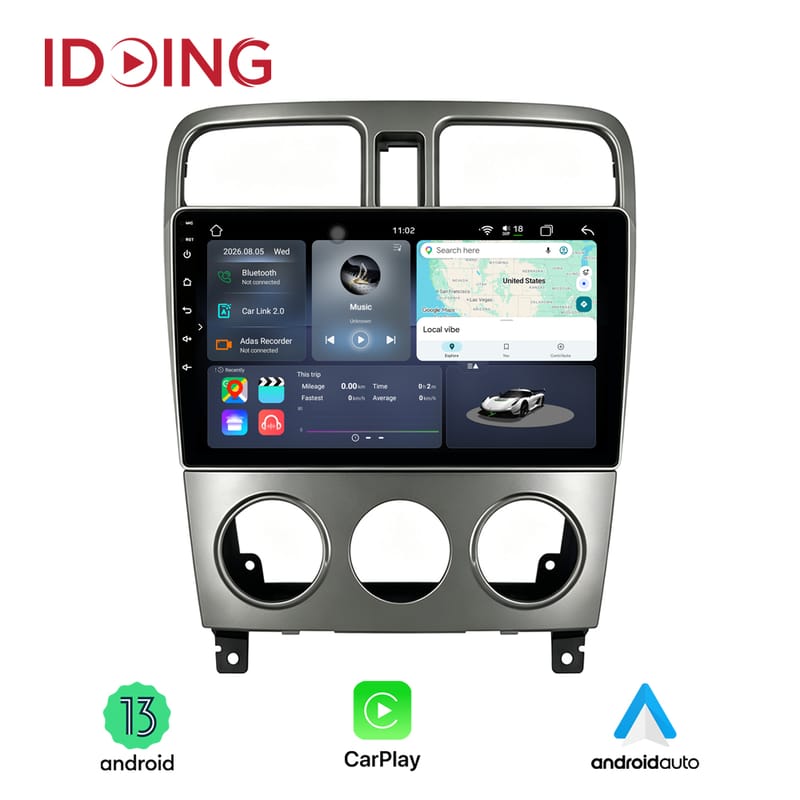 Idoing 9inch Android 13 Radio Head Unit For Subaru Forester WRX 2004-2008 Car Stereo Multimedia Video Player Auto Navigation Stereo GPS Wireless Carplay Android Auto