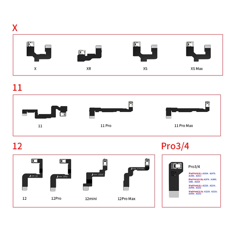 JC Dot Matrix Cable for X/XS/XR/XSMAX/11/11P/11PM/12/12PM/13 Series /IPad 3 4 Face ID Repairing Flex Work With JC Dot Projector Machine