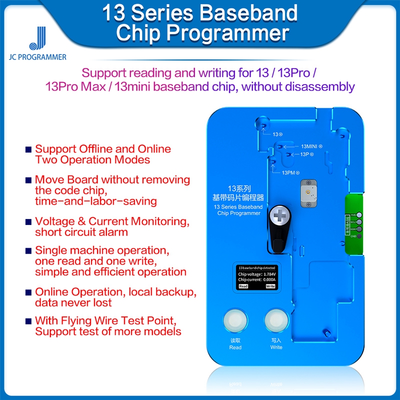 JC 4 in 1 Baseband Chip Non-removal Programmer for iPhone13/13 Mini/13 Pro/13 Pro Max