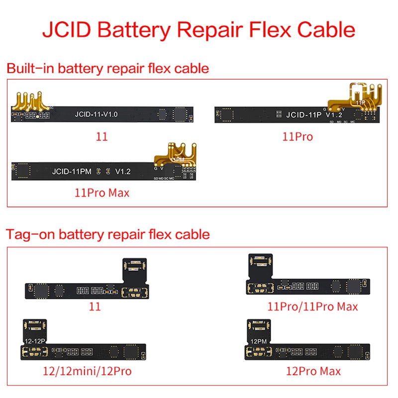 JC V1S Battery Repair Board Flex for Phone 11-12 Promax Battery Pop Ups Widows Error Health Warning Removing Programmer