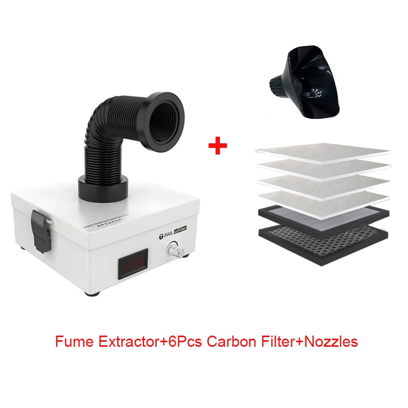 2UUL Fume Extractor Desktop Soldering Smoke Purifier 3 Layer Filter Dust Purification System for Phone Repair Welding Absorbing