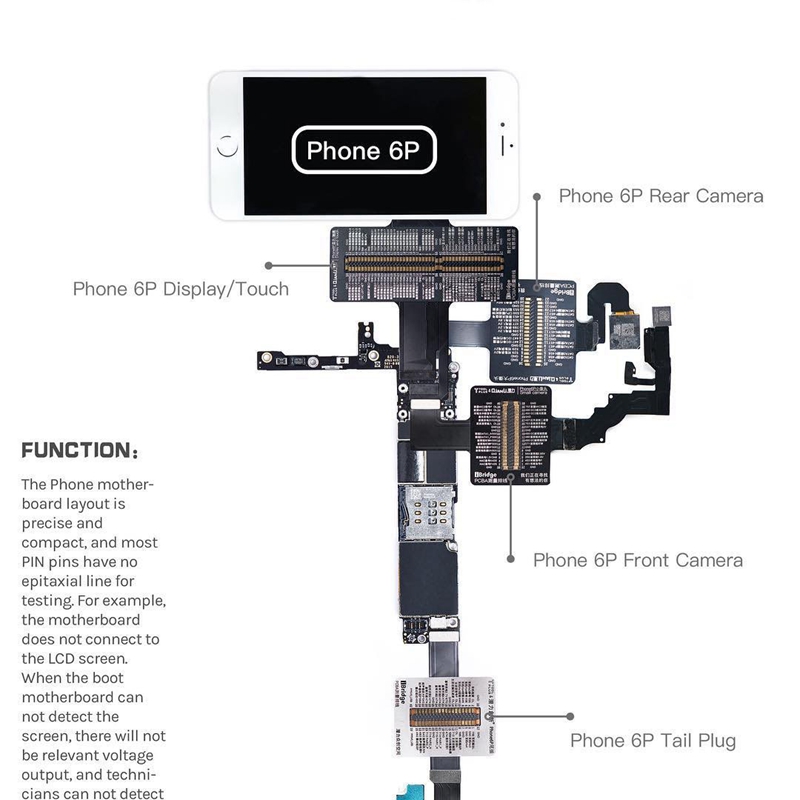 QIANLI iBridge Test Cable Mainboard FPC Voltage Diagnostics Rear Front Camera Repair for iPhone 6/6P/6S/6SP/7/7P/8/8P/8G/X